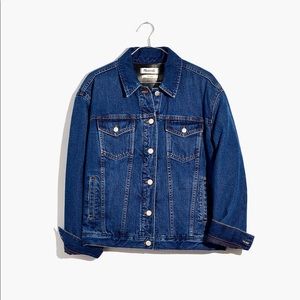 Madewell Lined Boxy Crop Denim Jacket NWT